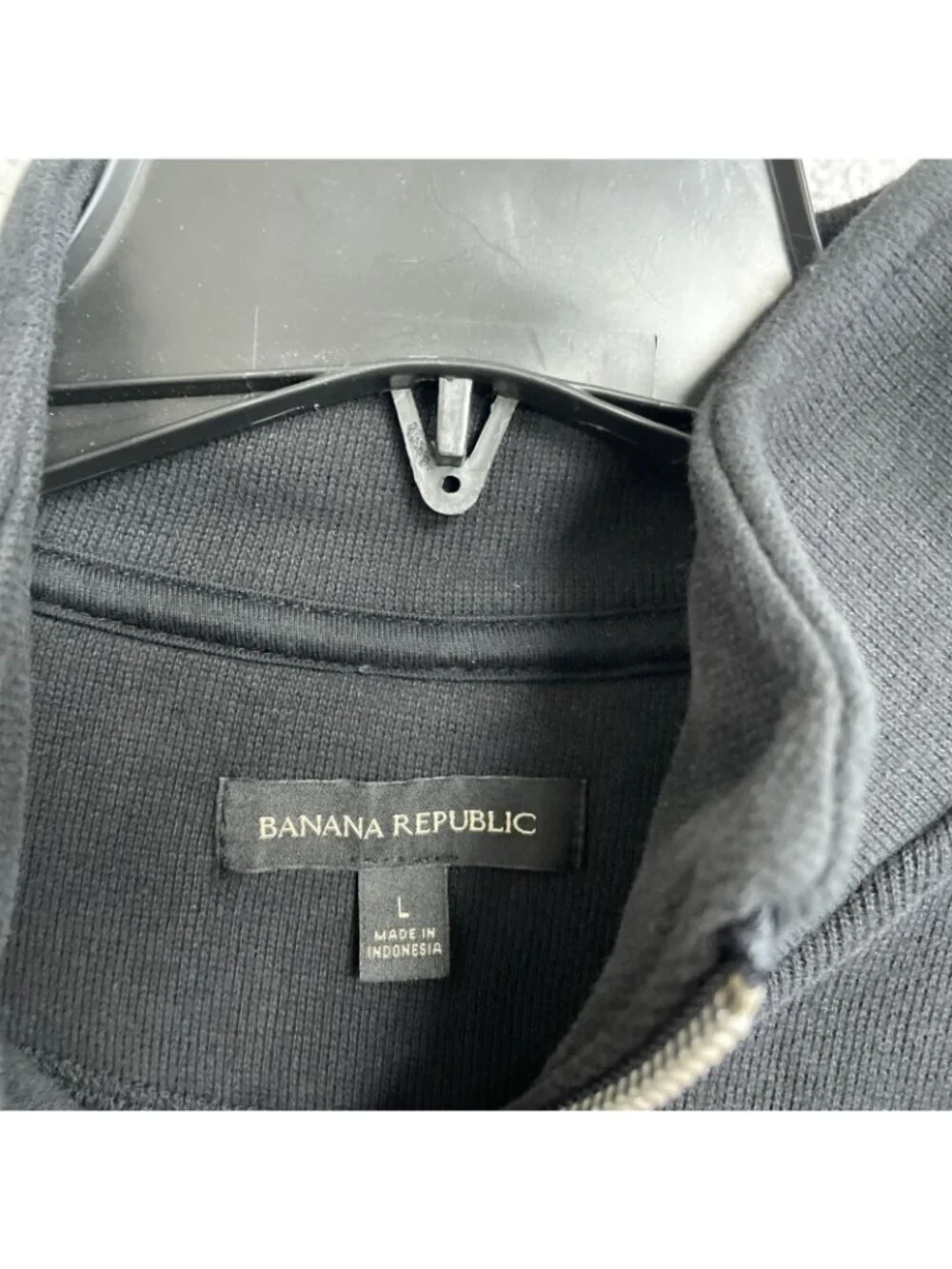 Banana Republic Men's L Black Half-Zip Sweatshirt Cotton Blend H1985